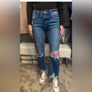Women's Classic Distressed Flare Jeans